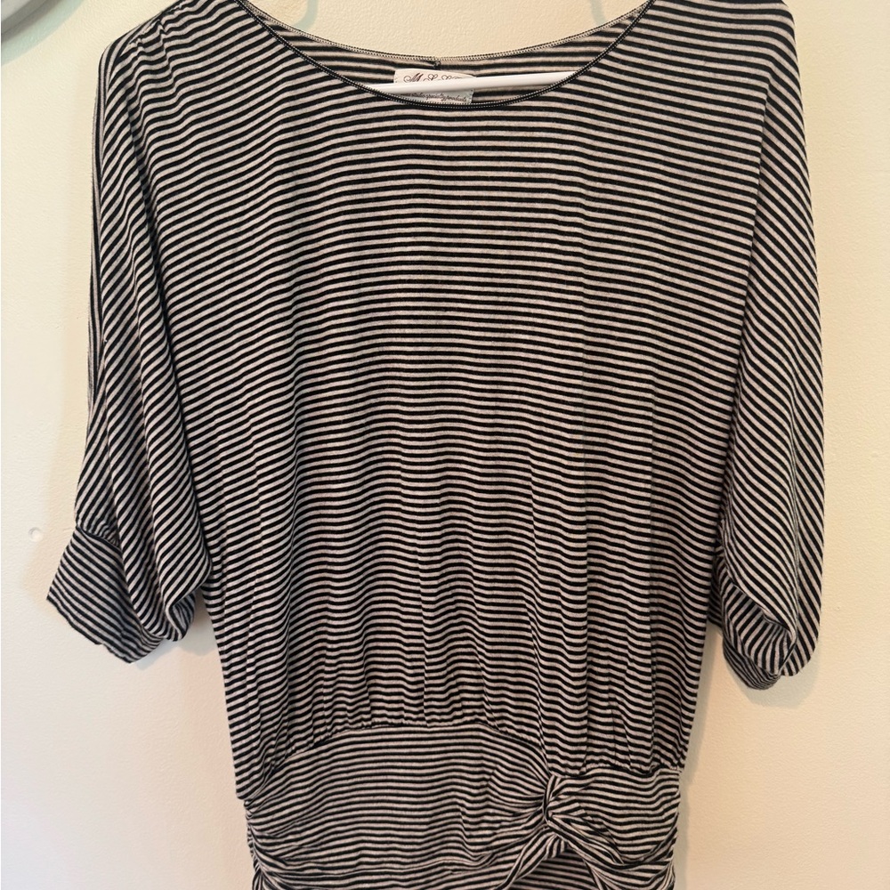 Striped Black and White Women's Top